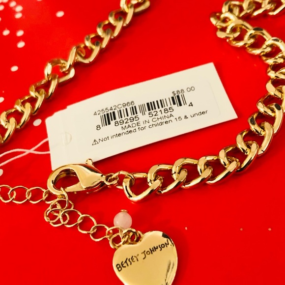 Betsey Johnson Necklace - Red & Green Metallic Bows & Crystal Rhinestones NWT - Picture 13 of 16